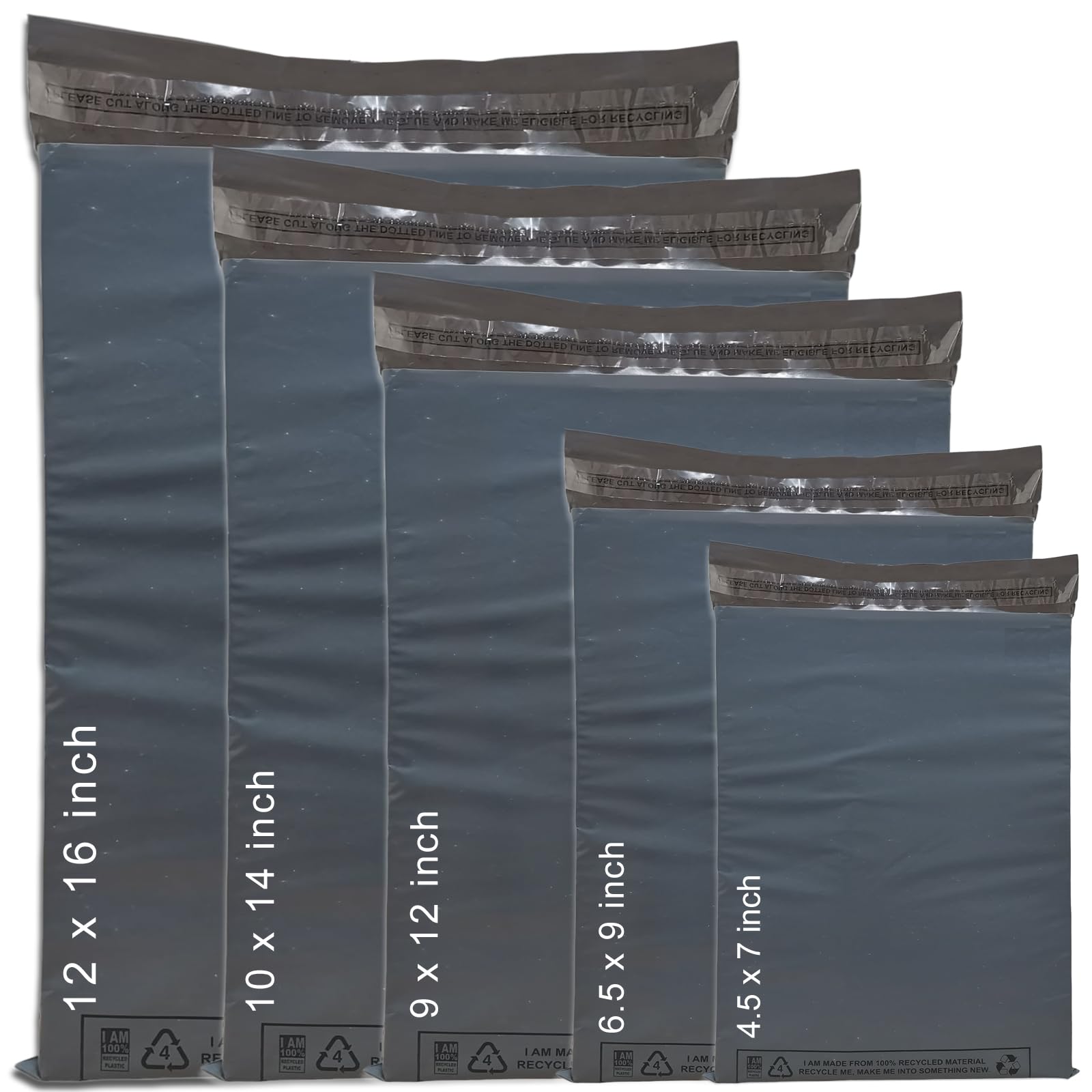 125 Mixed Sizes Parcel Postage Mailing Grey Packaging Shipping Bags - Strong Assorted Mail Postal Delivery Envelopes Small to Large Bags for Clothes Vinted