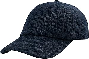 BOTVELA Wool Baseball Cap for Men Adjustable Unstructured Tweed Hat
