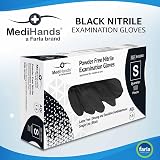 Farla Medical MediHands Nitrile Gloves Black Small Box of 100 Powder Free view 2