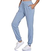 Fulbelle Women's Cotton Sweatpants with Pockets Drawstring Joggers Yoga Pants