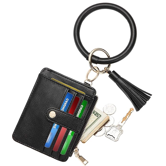 COOLANS Wristlet Bracelet Keychain Card Holder Card Pocket