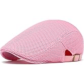 meioro Mens Breathable Mesh Summer Hat Adjustable Flat Cap Newsboy Beret Ivy Cap Irish Cabbie Fishing Hats