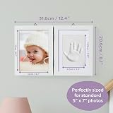Chuckle Baby Hand & Footprint Kit White Wooden Frame 5x7, Clay Roller view 3