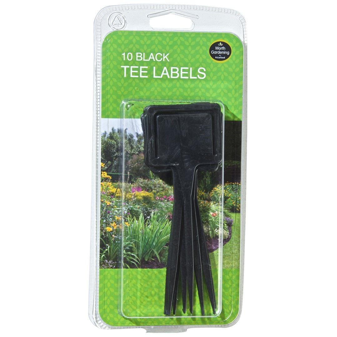 W0868 Garland Tee Labels (10) ~ for labelling your plants (Black)