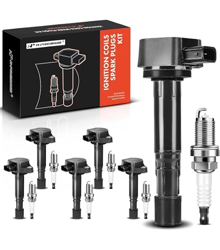 ENA 6-Pack Ignition Coil & Spark Plug Set – Compatible With Acura MDX, Honda Pilot, Ridgeline, Saturn Vue 3.5L V6 2001-2008