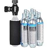 BriskMore CO2 Inflator Kits with 9X16g or 5 X 16g CO2 Cartridges, Presta and Schrader Valve Compatible, Bike Tire CO2 Pump, Included Insulated Sleeve