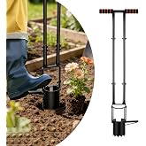 Risirica Bulb Planter Tool,2026 Upgraded Bulb Planter Tool Long Handle,Serrated Base Garden Tool with Double Pressure Frame for Digging Holes to Plant Tulips, Iris, Daffodils,Potato
