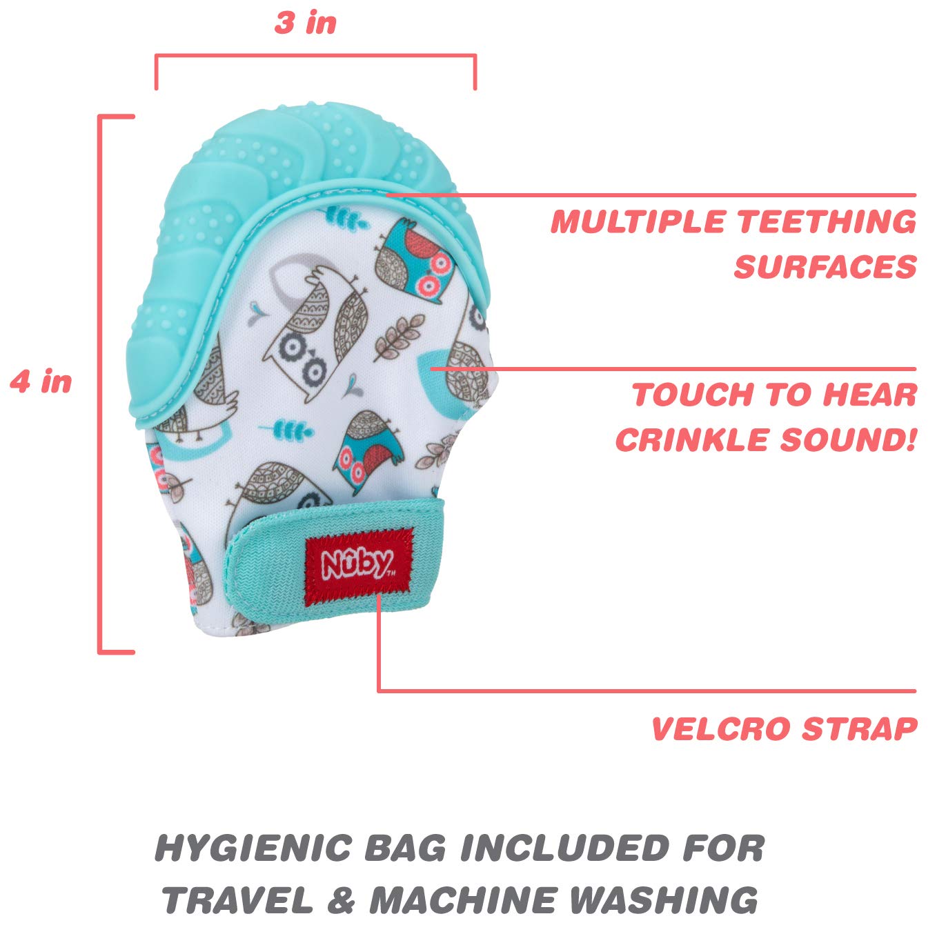 nuby happy hands soothing teething mitten