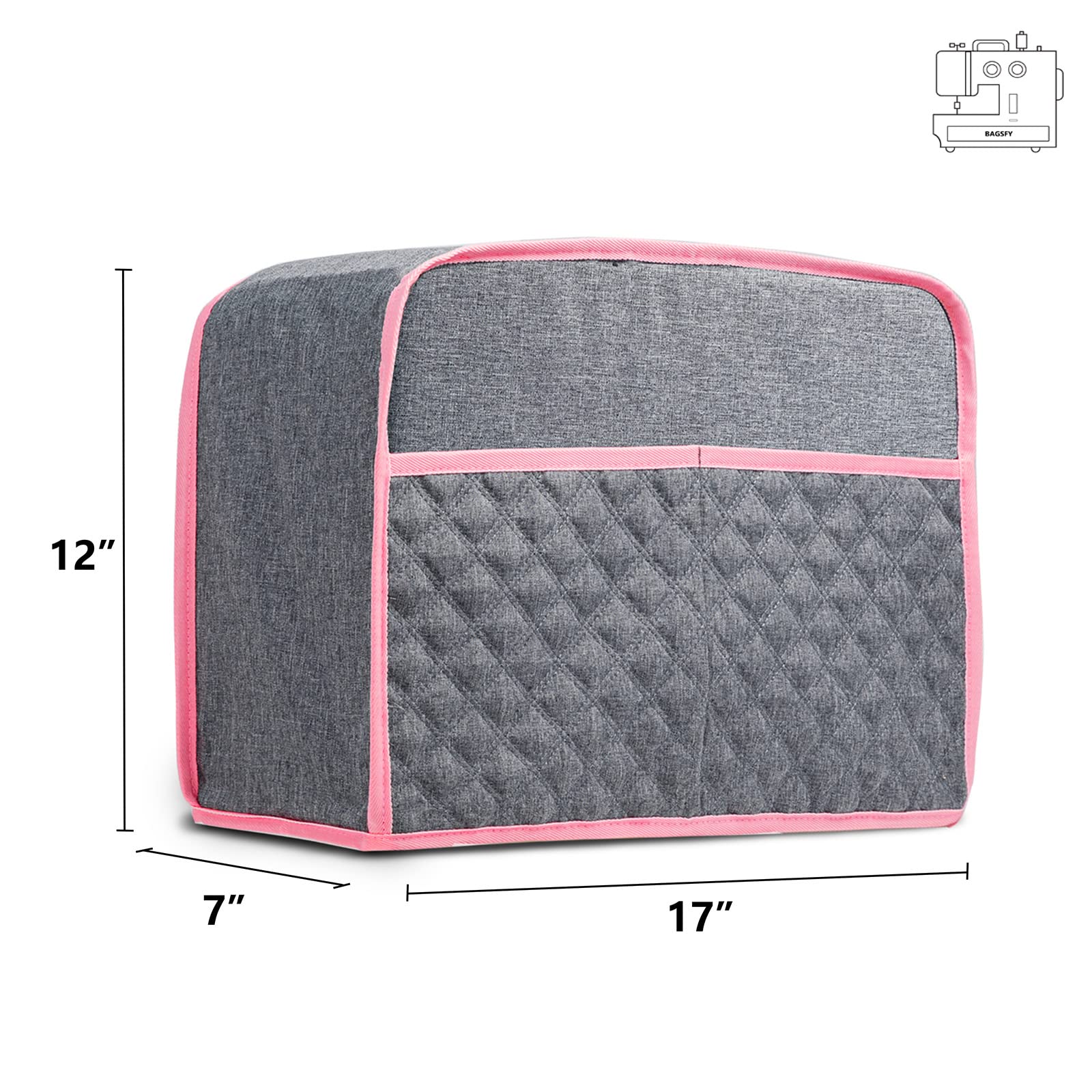 BAGSFY Sewing Machine Cover for Brother, Sewing Machine Dust Cover for Singer, Padded Storage Dust Covers Compatible with Most Standard Sewing Machine.