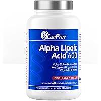 CanPrev - Alpha Lipoic Acid 600mg, 60 Vegan Capsules 60-Day Supply - Antioxidant, Cardiovascular, Daily Detox and Blood Sugar
