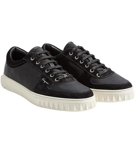 Amazon.com | Salvatore Ferragamo Scuby2 Mens Black Leather Lace Up