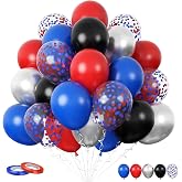 Red Blue Balloons, 60PCS Patriotic for 4th of July Independence Day Party | 12 Inch Navy Blue, Bright Red, White Latex Confetti Balloons, Patriotic Memorial Independence Day Fourth of July Decorations