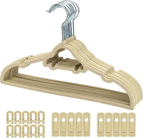 Amazon Co Jp Hengu ハンガーこども用 ベビーハンガー ズボンハンガー スカートハンガー 洗濯ハンガー クリップハンガー 多機能 ハンガー ビロードハンガー すべらない クロゼット収納 回転ハンガー フックが付き 10本ハンガー 10個洗濯バサミ 10個贈り物のｓ字フックの