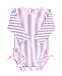RuffleButts® Baby/Toddler Girls Lilac Seersucker
