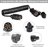 Techfection 3M 7-Pin Trailer Extension Cable Coiled Lead 12V Adapter view 4