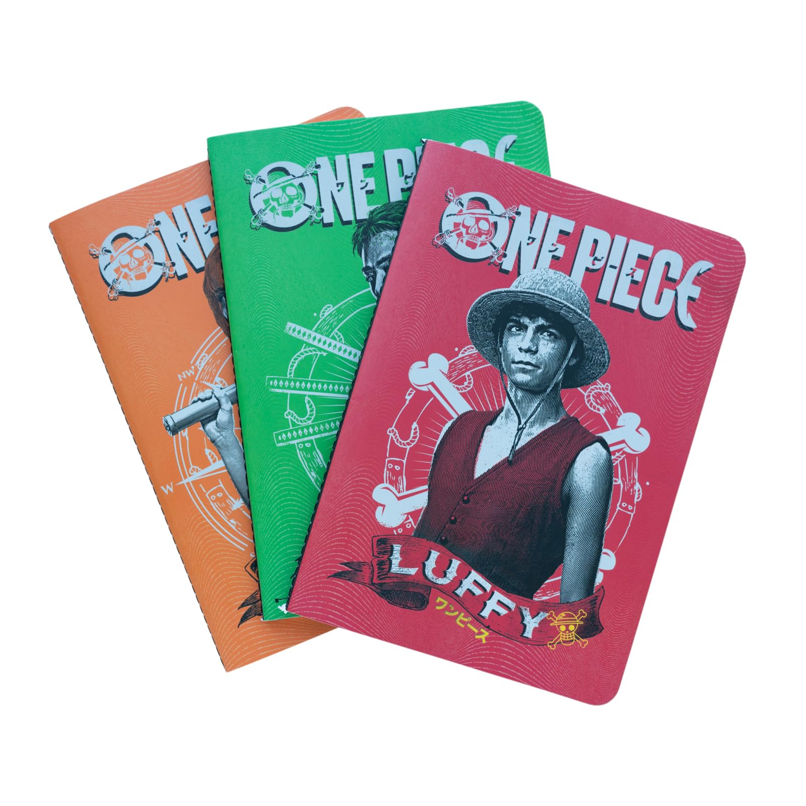 Grupo Erik A5 Notebook Set - One Piece Manga Gifts | 3 A5 Notebooks - Lined, Plain, Dotted - 32 sheets (64 pages) | One Piece Merch, Anime Stationery Gifts Under 15 Pounds — image 1
