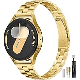 IMIVIO Thin Metal Compatible with Samsung Watch 7 bands, Adjustable Stainless Steel Replacement Strap for Galaxy Watch 7/FE/6/5/4 40mm 44mm /Galaxy 6 Classic/5 Pro/4 Classic/Active 2 Women Men