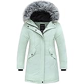 Wantdo Girl's Winter Coat Warm Windproof Insulated Hiking Warm Long Sleeve Puffer Outdoor Running Fall Jacket with Hood