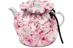 LedBack Cherry Blossom Tea Pot Dust Cover Insulated Kettle Cover Breakfast Warmer for Home Kitchen Decorative Accessories Easy to Clean and Portable Floral Decoration