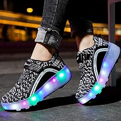 Nsasy Roller Shoes Girls Boys Wheels Sneakers Led