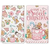 Yarcooly Pink Gingerbread Christmas Kitchen Towels Gingerbread Mouse Christmas Dish Towels Candy Cane Gingerbread Man New Year Xmas Kitchen Decor Christmas Decorations for Home Party