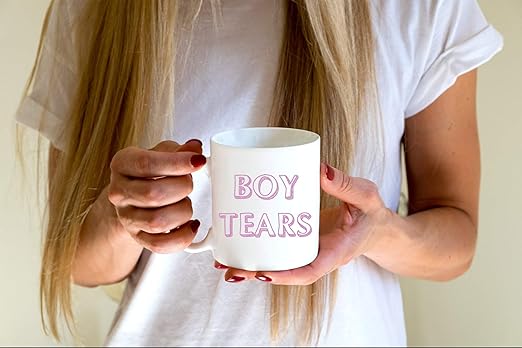 boy tears mug