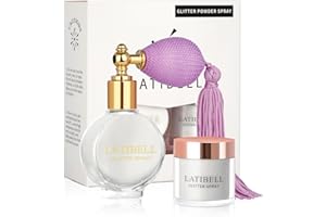 LATIBELL Glitter Spray, Body Glitter Spray for Hair and Body, Body Shimmer Spray Sparkle Spray Glitter Makeup Highlighter Powder (Pearl White #1)