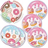 40pcs Donut Time Theme Party Napkins and Plates Donut Time Party Supplies Birthday Decorations for Girl Birthday Baby Shower Decorations