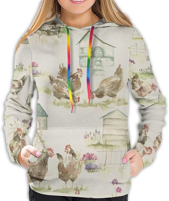 Amazon Co Jp スウェット パーカー レディース 長袖 ひよこ 家柄 プリント 春秋冬カジュアルアウター着 服 ファッション小物