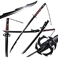 Kurosaki Ichigo Cosplay Anime Japanese Samurai Sword Tensa Zangetsu Real Katana Spring 5160 Steel Black Blade Full Tang Metal Version W33