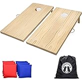 GoSports 4 x 2 ft Classic Wooden Cornhole Board Set - Portable Bean Bag Toss Game for Adults & Family - Includes Set of 8 Bea
