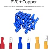 LJHOME Insulated Male and Female Spade Wire Terminal Kit 150 pcs Red Blue Yellow view 5