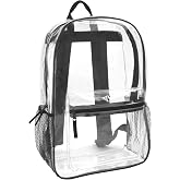 Trail maker Clear Backpack Heavy Duty with Padded Straps, Side Pockets for Kids, Boys, Girls, School, Stadium Approved Events