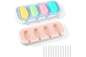2 Pcs Mini Popsicle Silicone Molds Set Popsicles Cakesicle Mold Popsicle Classic Homemade Ice Pop with Sticks and Lid Stackab
