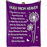 Memorial/Sympathy/Bereavement Gifts for Loss of Loved One Mom Dad, Sympathy/Condolences Gift for Loss, Hugs from Heaven Memorial Blanket, Soft Purple Sympathy Throw Blanket for Couch 60" x 50"