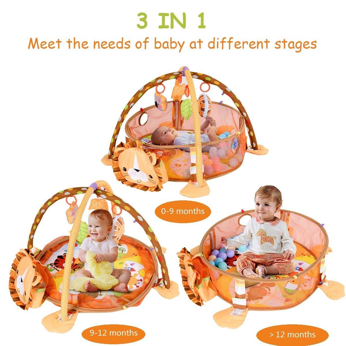 3 in 1 lion activity gym & ball pit