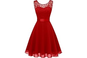BeryLove Women's Short Homecoming Dresses for Teens Sleeveless Flowy A Line Wedding Guest Lace Formal Dress