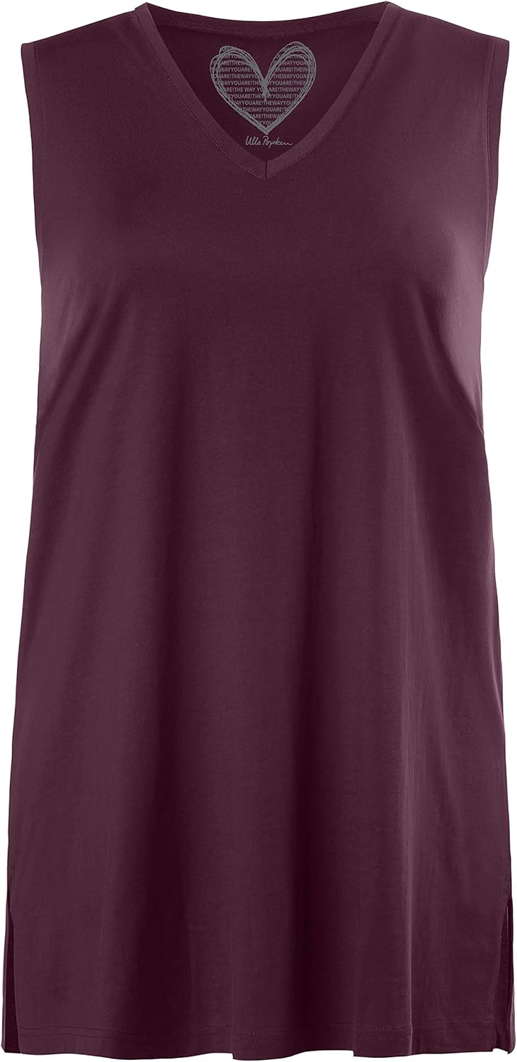 Produktbild Ulla Popken Frauen Plus Size Oberteil Tank Top violett V-Neck bis Größe 70 Foto