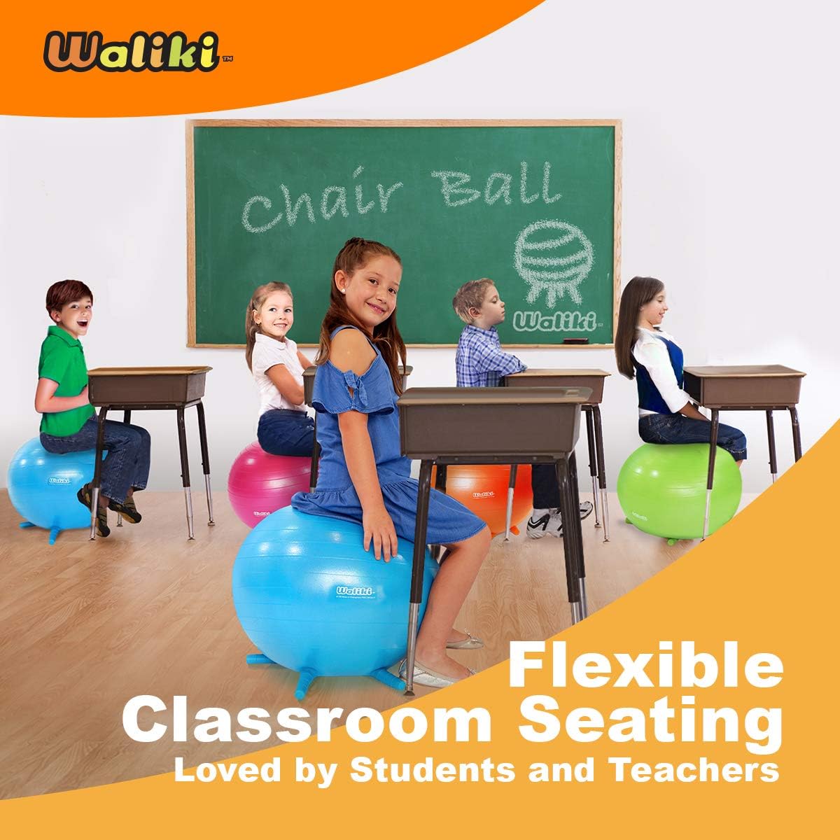 WALIKI Chair Ball with Feet for Kids | Alternative Classroom Seating | Balance Ball | 18"/45CM Gray: Toys & Games