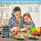 GUANFU 20 Pack Meal Prep Containers 28 oz BPA Free Microwave Safe Lids view 2