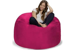 Chill Sack Bean Bag Chair: Giant 4' Memory Foam Furniture Bean Bag - Big Sofa with Soft Micro Fiber Cover - Pink