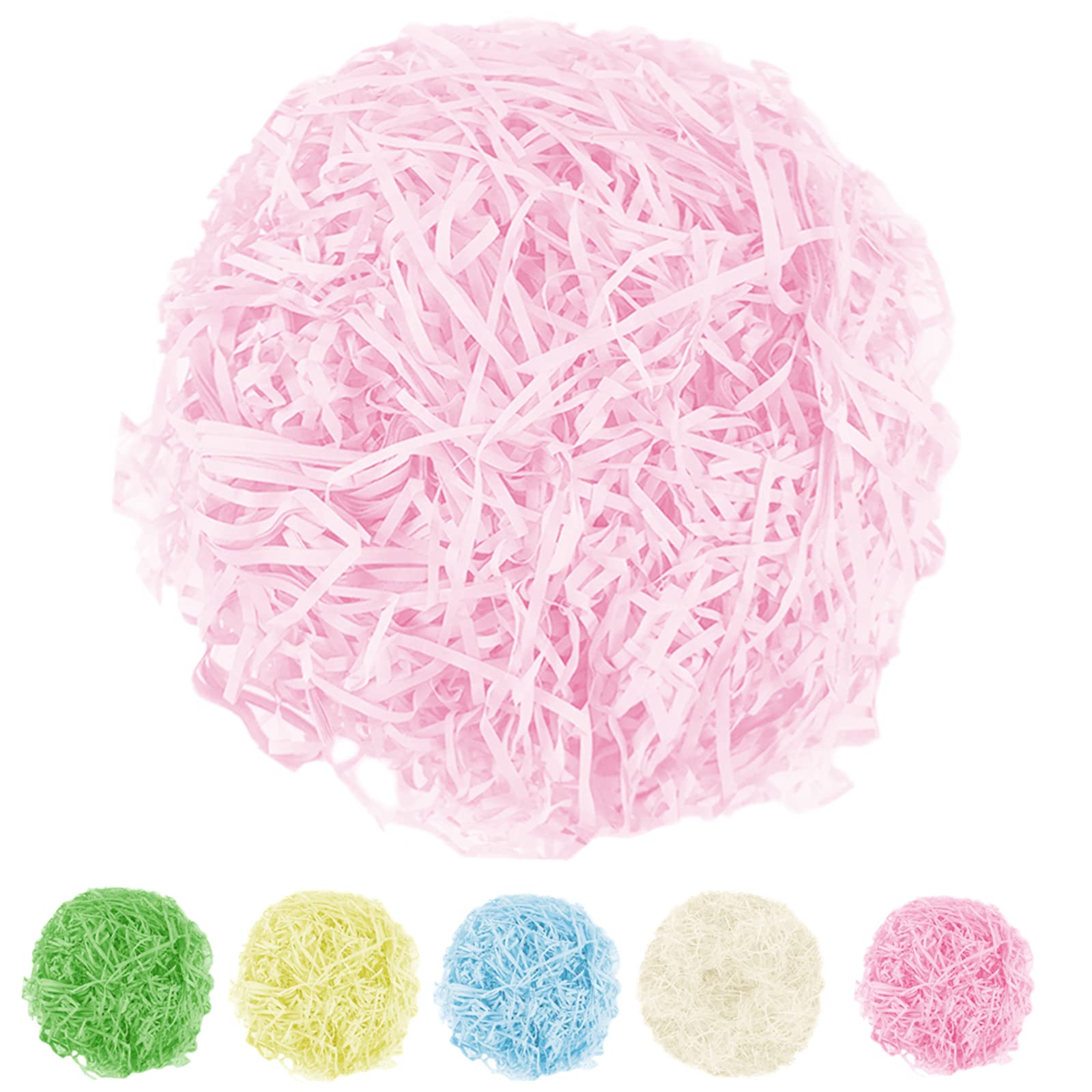 Surflyee Shredded Tissue Paper Light Pink, 100 Grams Tissue Paper, Raffia Gift Filler Paper, Great for Gift Boxes, Hamper Basket Filling, Birthday Party Decorations (Light Pink)