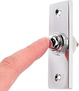 White Hinge Polished Chrome Victorian Door Bell Push 75mm Chime Ring view 3