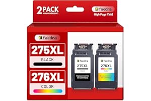 Faedra 275XL 276XL Ink Cartridges for Canon PG-275XL CL-276XL Ink Cartridges Combo Pack 275 XL 276 XL for Pixma TS3720 TR4720