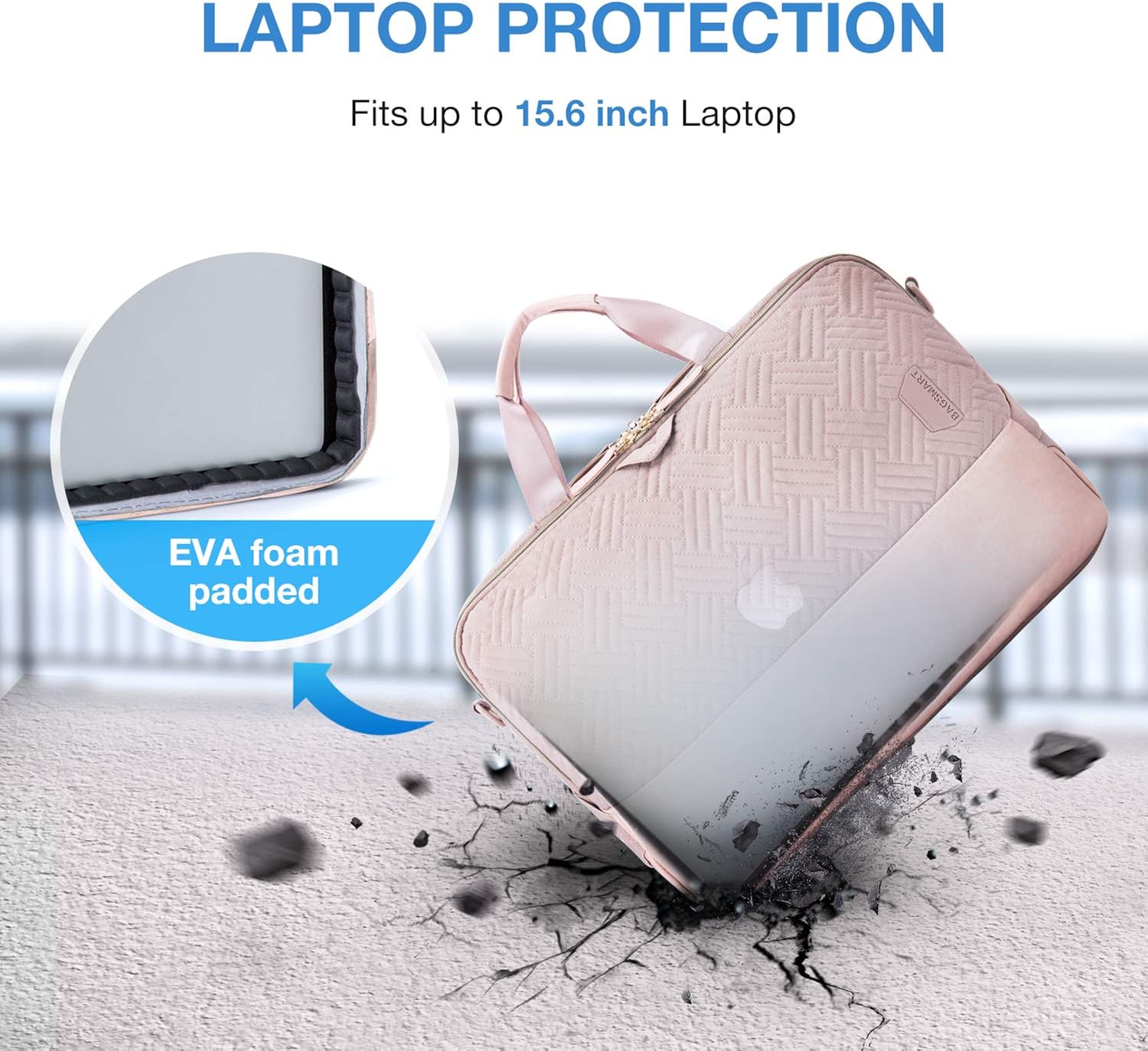 Laptop Bag,BAGSMART 15.6 Inch Laptop Shoulder Bag Briefcase Office Bag for Women,Nude Pink: Clothing