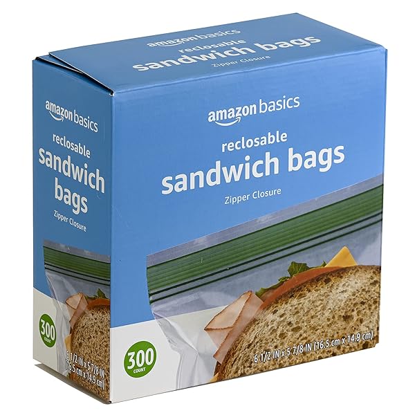 AMAZON BASICS SANDWICH STORAGE BAGS, 300 COUNT (PREVIOUSLY SOLIMO)