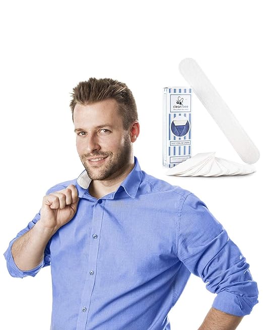 Dress Shirt Collar and Hat Protectors: Disposable Adhesive Cotton Insert Liners for Collars, Sleeve Cuffs and Hats to Prevent Sweat Stains and Ring Around Neck- 9.25 x 1.5 inches - 10 Tape Strips