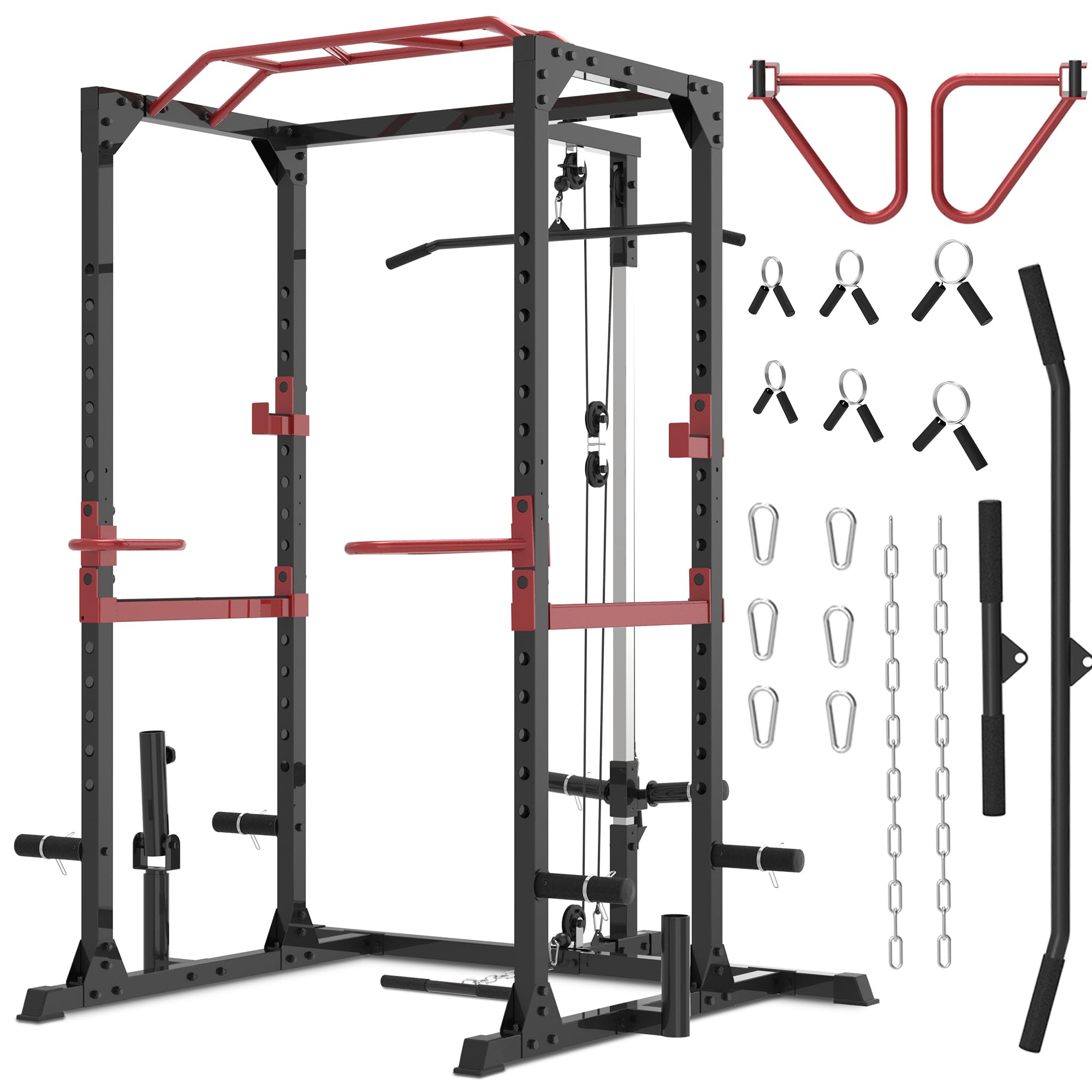 Photo 1 of ONLY BOX 2 OF 2--------------------------------------------------------------------------Fitness Reality XLT Squat Rack with LAT Pulldown, Landmine, Weight Horn Attachments , Barbell Holder