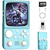 R36TMAX Retro Handheld Game Console, Portable Retro Gaming Console with 4.0” CRT-Inspired Screen, 4000mAh Arcade Classics, Supports Multiple Emulators, WiFi Network Battling, 64GB (Blue)
