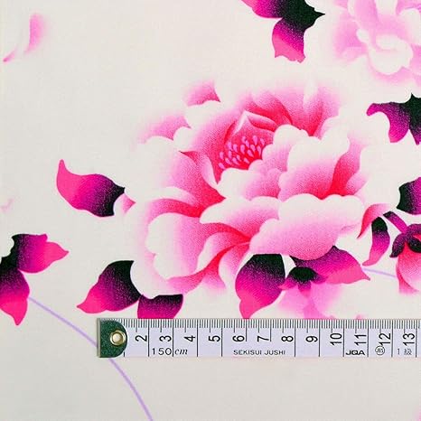 Amazon 生地 布 和柄 浴衣 花柄 椿の舞 白 ハンドメイド 商用利用ok 表示価格は10cm 50cmから購入可能t00a9700 布 生地 通販